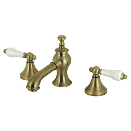 Kingston Brass KC7063PL Vintage 8" Widespread Bathroom Faucet, Antique Brass KC7063PL